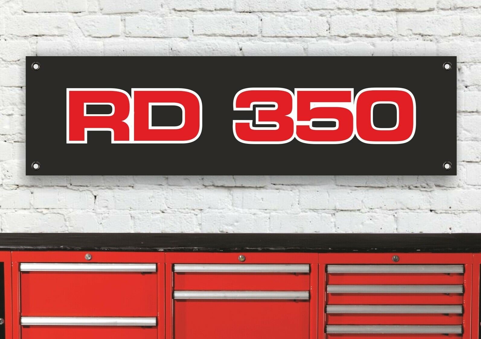 Br386b Yamaha Rd350 Lc Badge Logo Garage Workshop Flexible Banner