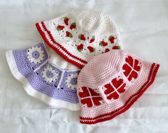 Crochet Pattern // Granny Square Bucket Hat // Geneva Bucket Hat Pattern