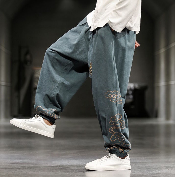 Retro Baggy Pants Harajuku Streetwear Pants Chinese Style - Etsy