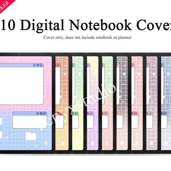 10 Digital Notebook Covers for tablets and ipad suitable for note and planner cover , goodnotes, notability and samsung notes