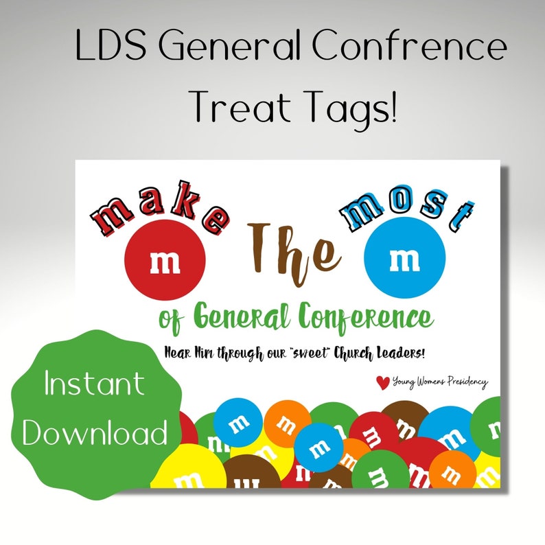 LDS General Conference Treat Handout Tags Lds General Etsy