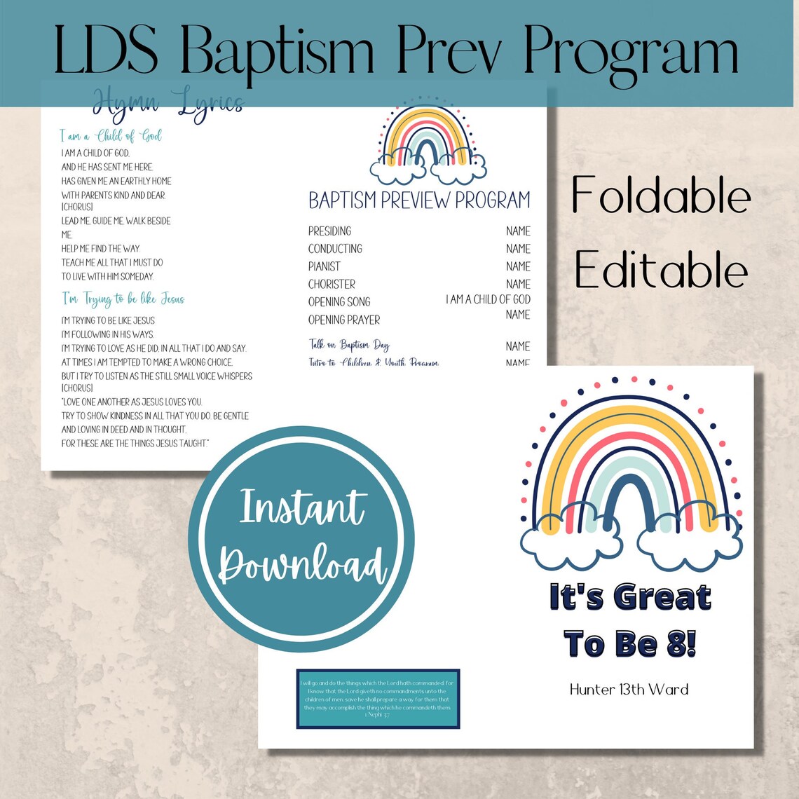 LDS PRIMARY PROGRAM Instant Download 2 Versions Available Easy Etsy