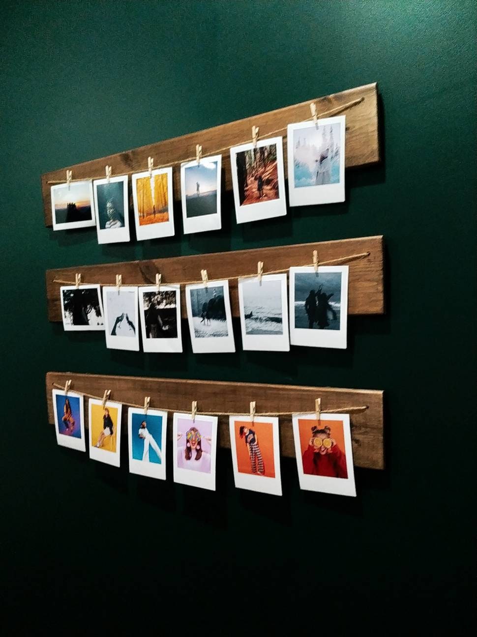 Wooden Photo Hanger, Wooden Photo Board, Wooden Board, Polaroid Photo  Board, Wooden Hanging, Picture Hanger, Photo Frame, Photo Display - Etsy