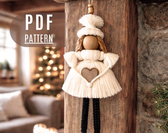 Macrame Pattern angel,doll-Written PDF,VİDEO-Knot Guide-DIY gift handmade-for beginner-Digital download to tutorials