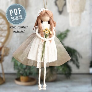 Macrame Pattern angel,doll-Written PDF,VİDEO-Knot Guide-DIY gift handmade-for beginner-Digital download to tutorials