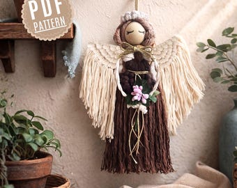 Macrame Pattern angel,doll-Written PDF,VİDEO-Knot Guide-DIY gift handmade-for beginner-Digital download to tutorial