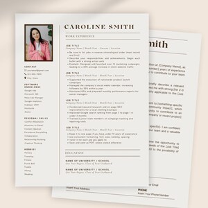 May include: A resume template with the text "A Resume That Will Stand Out." The template includes a photo, customizable sections, and a cover letter. The design is clean and professional, with a light beige background.