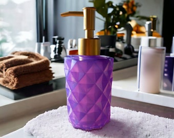 Elegant Purple Luxury Soap Dispenser | Bathroom Accessory Luxurious Soap Dispenser Stylish Addition Bathroom Decor | Handmade Soap Dispenser