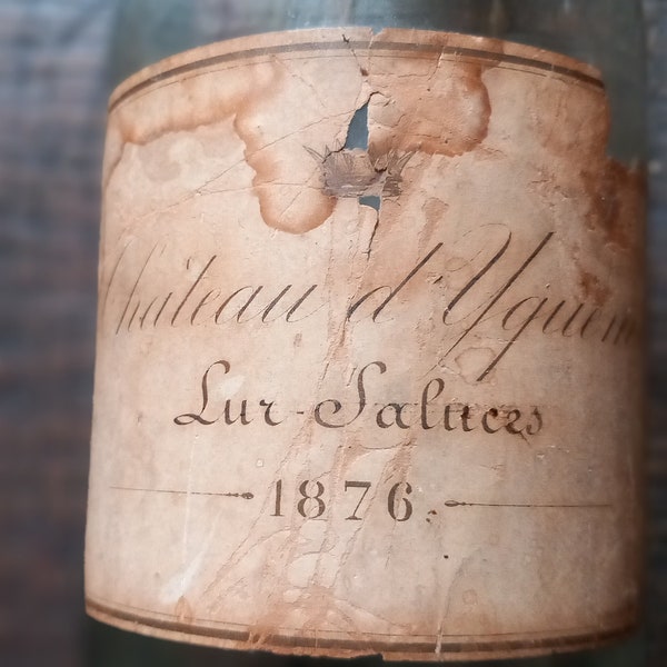 Ultra rare (empty) bottle Chateau DÝquem 1876