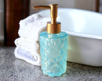 Light Blue luxury soapdispenser epoxy resin bathroomdesign beautysalon kitchen soap dispenser