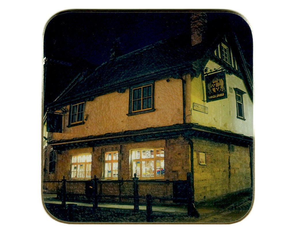 Drinkware 4 glossy coasters featuring stylised photographs of historic