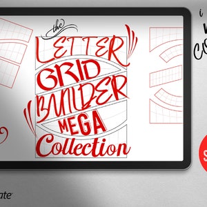 Procreate ~ L&#39;ultimo costruttore di design di testo ~ griglie, caratteri e decorazioni