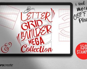 Procreate ~ The ultimate text design builder ~ grids, fonts & decoration