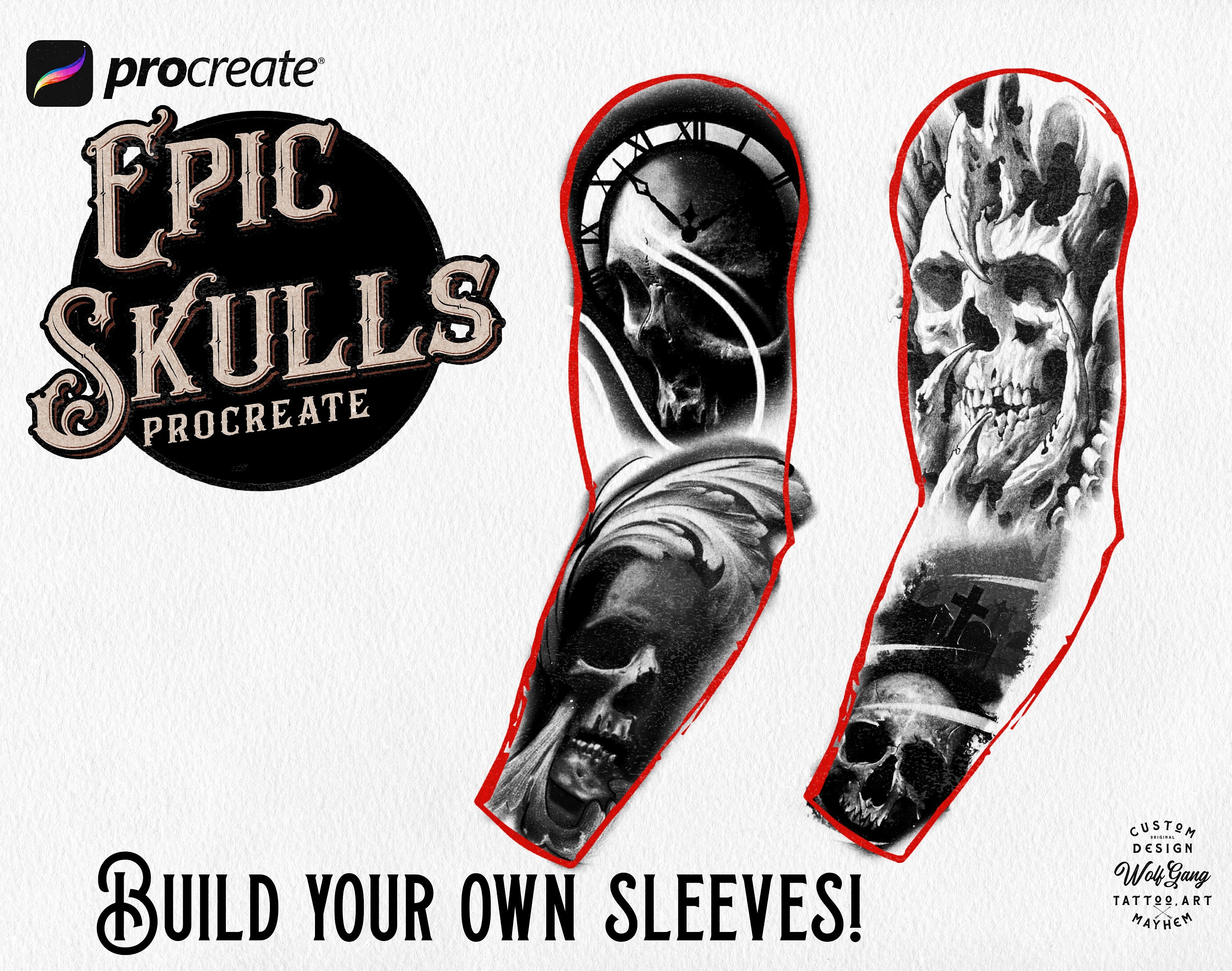 Procreate Epic Skulls Artists References Etsy