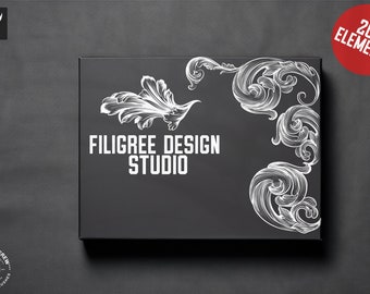 Procreate Filigree Design Studio: 200+ Decorative Elements (Digital Download)