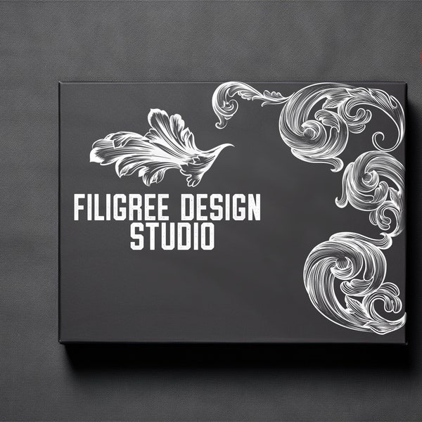 Procreate / Filigree design Studio, más de 200 elementos, filigrana decorativa, hojas de acanto, hermosos elementos decorativos y kit de diseño