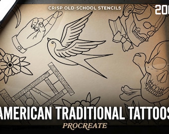 200 Tattoo ideas, American Traditional, crisp stencils