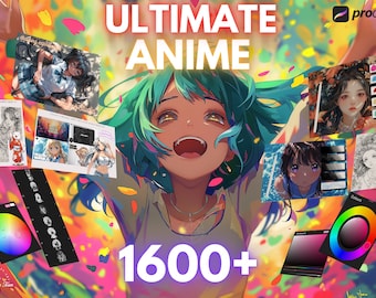 Procreate Anime Brush Bundle: 1600+ Assets, Textures, and Stamps