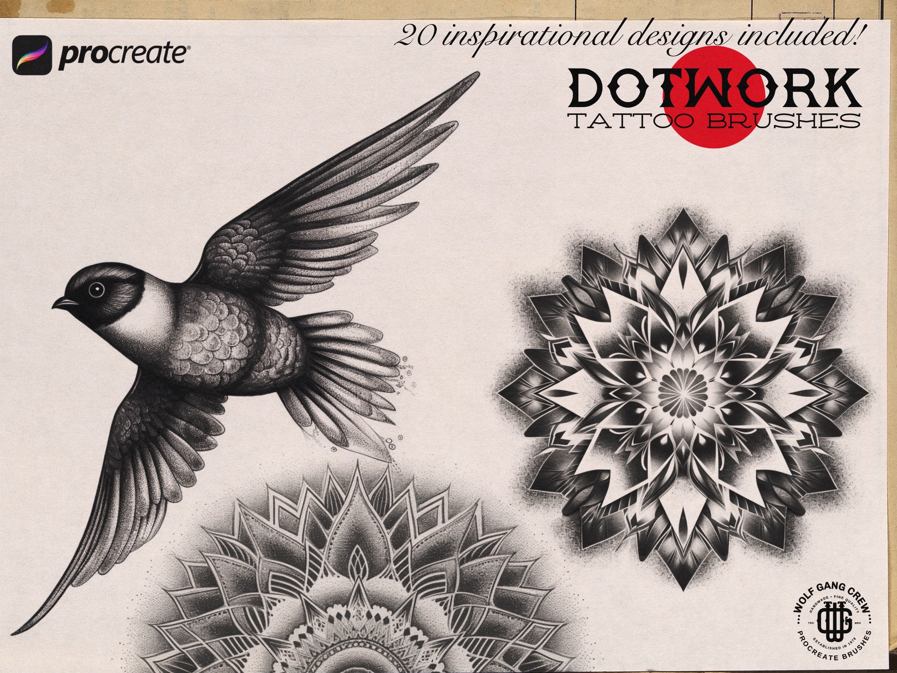 Procreate / Tattoo Dotwork Brush Bundle Etsy