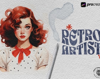 Procreate ~ The Retro Artist  ~ procreate brush bundle