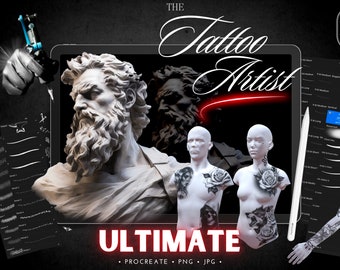 Tattoo Artist XL Bundle: 2000+ Procreate Brushes, Stamps, 3D Models (Digital Download)