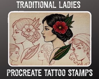 Procreate, Traditional ladies, 27 custom designs