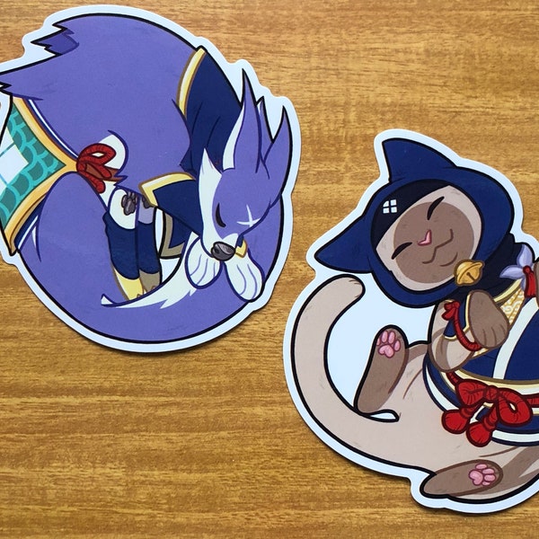 Palamute/Palico stickers - Monster Hunter