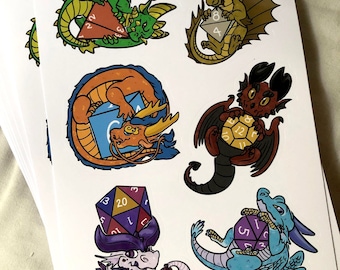 D&D Dragon sticker sheet