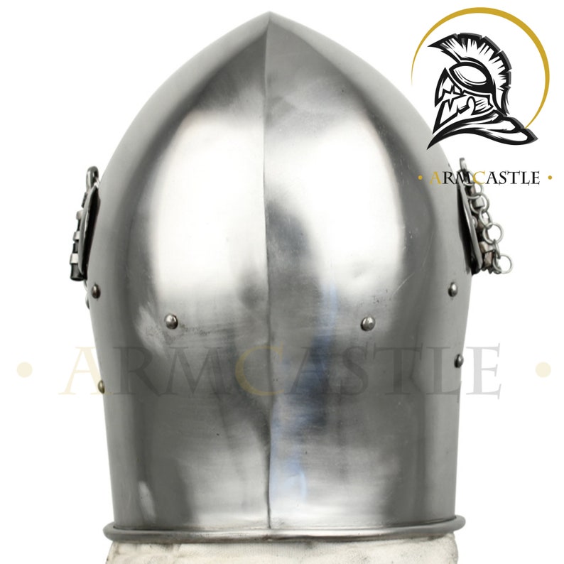 Medieval Visored Barbute Helmet Silver Finish Barbute Viking Warrior