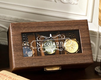 Travel Watch Box, Personalized Leather Watch Case for 3 Watches, Groomsmen Proposal Gift, Best Man Gift, Watch Box for Men, Christmas Gift