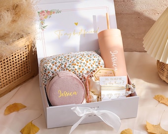 Personalized Bridesmaid Gift Box, Custom Name Bridesmaid Proposal Box, Bridal Shower Box, Jewelry Box Tumbler, Makeup Bag, Christmas Gifts