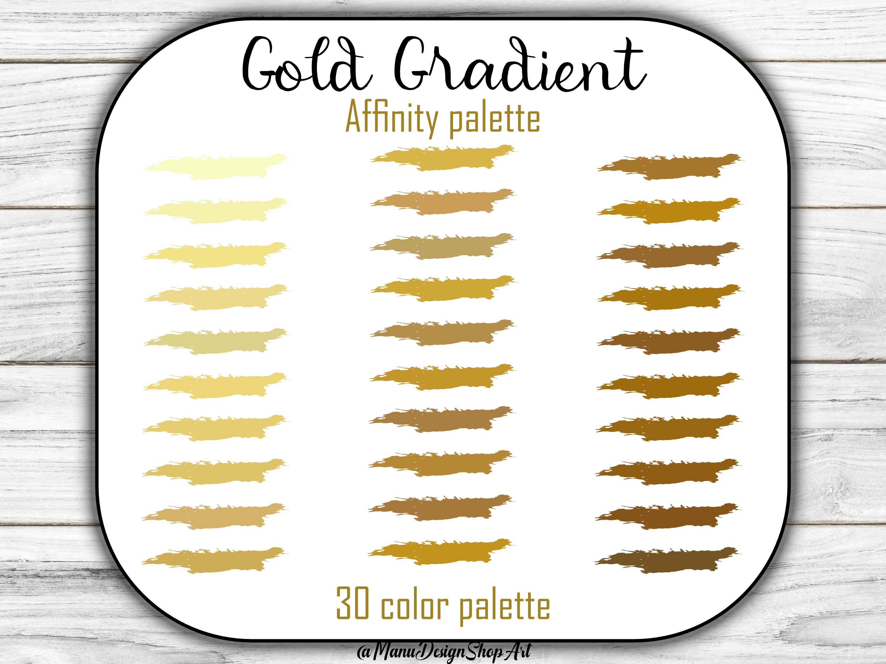 Affinity Color Palette Gold Gradient Farbbeispiel Gold Color Swatches ...