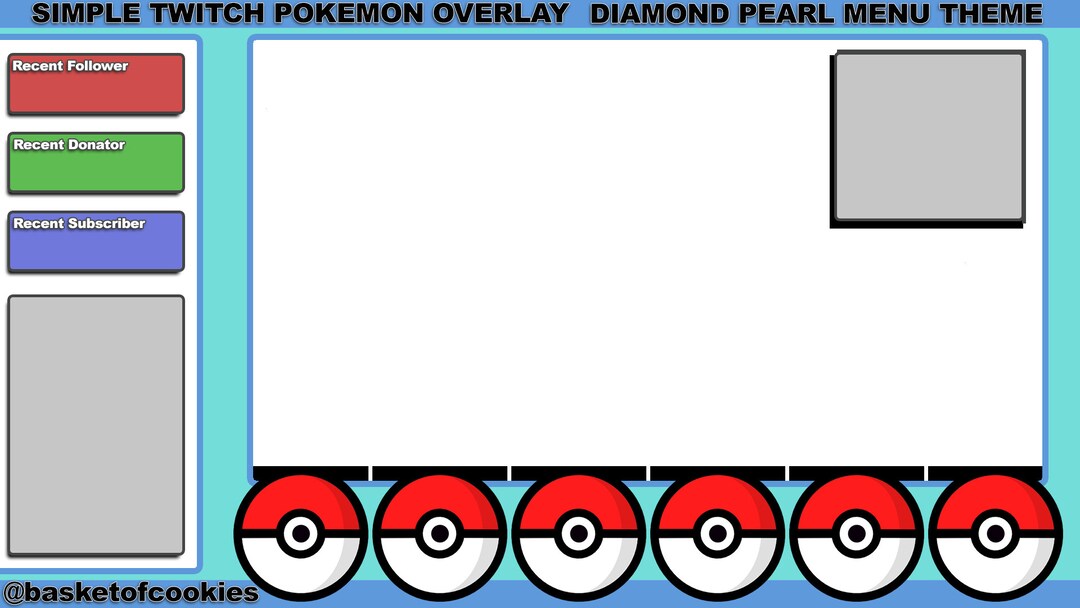 Simple Twitch Pokemon Overlay Diamond Pearl Menu Theme Static Etsy