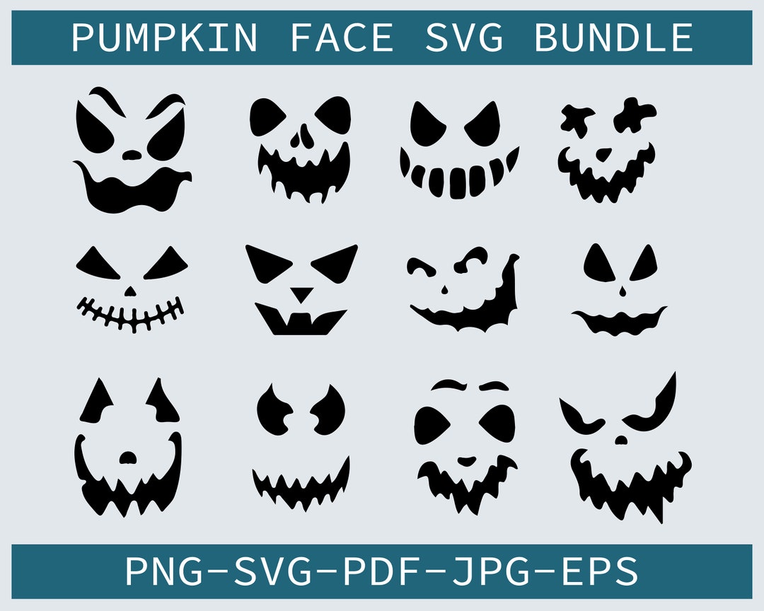 Pumpkin Face Svg Jack O Lantern Svg Pumpkin Svg Bundle - Etsy