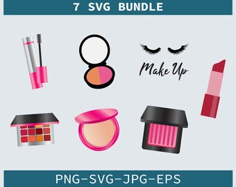 Makeup Bag svg, Make Up Bag svg, Makeup svg, Cosmetic Bag svg, Makeup Artist svg, Lipstick svg, Lashes svg, Cut Files for Silhouette/Cricut