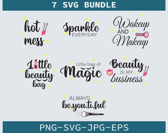 Makeup Bag svg, Make Up Bag svg, Makeup svg, Cosmetic Bag svg, Makeup Artist svg, Lipstick svg, Lashes svg, Cut Files for Silhouette/Cricut