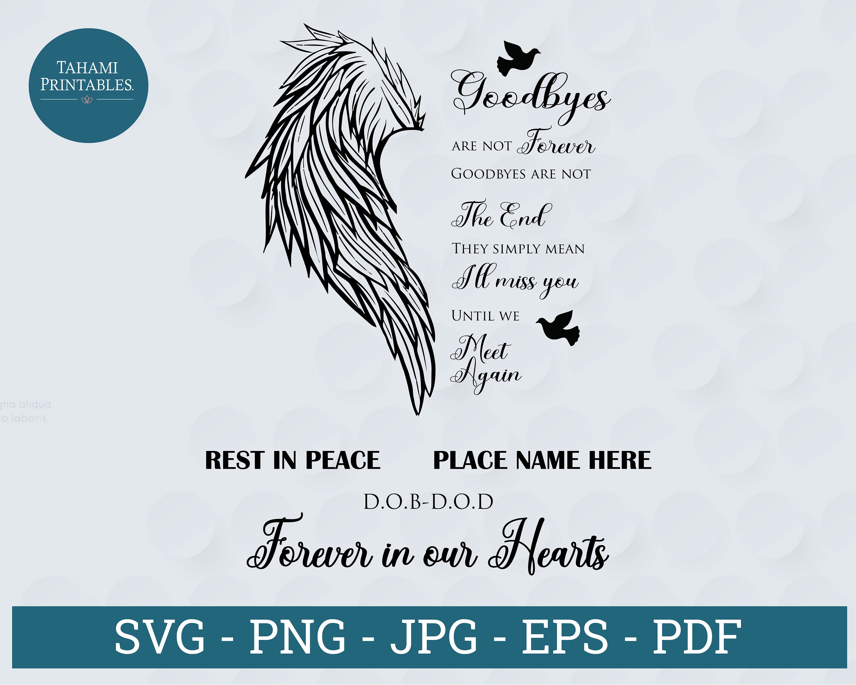 Rest In Peace SVG RIP SVG Memorial SVG Image PNG Image In Loving Memor – 1M  Signs