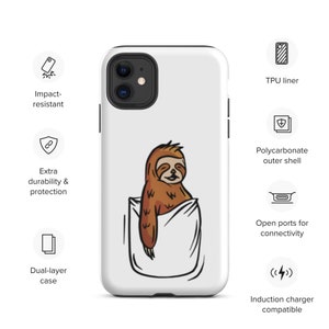 iPhone Cases | Tough iPhone Cases | Impact-resistant | Cute Sloth iPhone Cases | Pocket Sloth