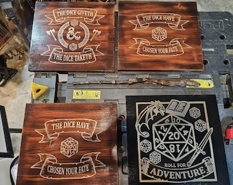 D&D Wooden Plaque: Personalized Dungeon Master Gift