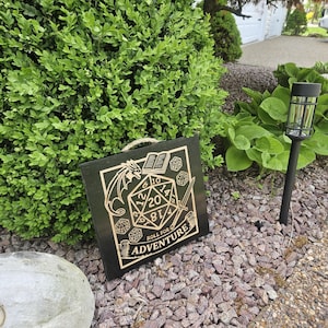 D&D Wooden Wall Plaque: Roll for Adventure, Gamer Decor (12x12”)