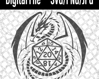 Dragon Dice DND SVG: Cricut, Silhouette, Engrave (Digital File)