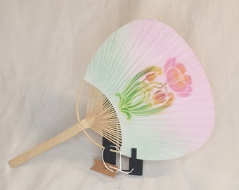 Ventaglio a pale dipinto a mano / Ventaglio Uchiwa - Art Nouveau