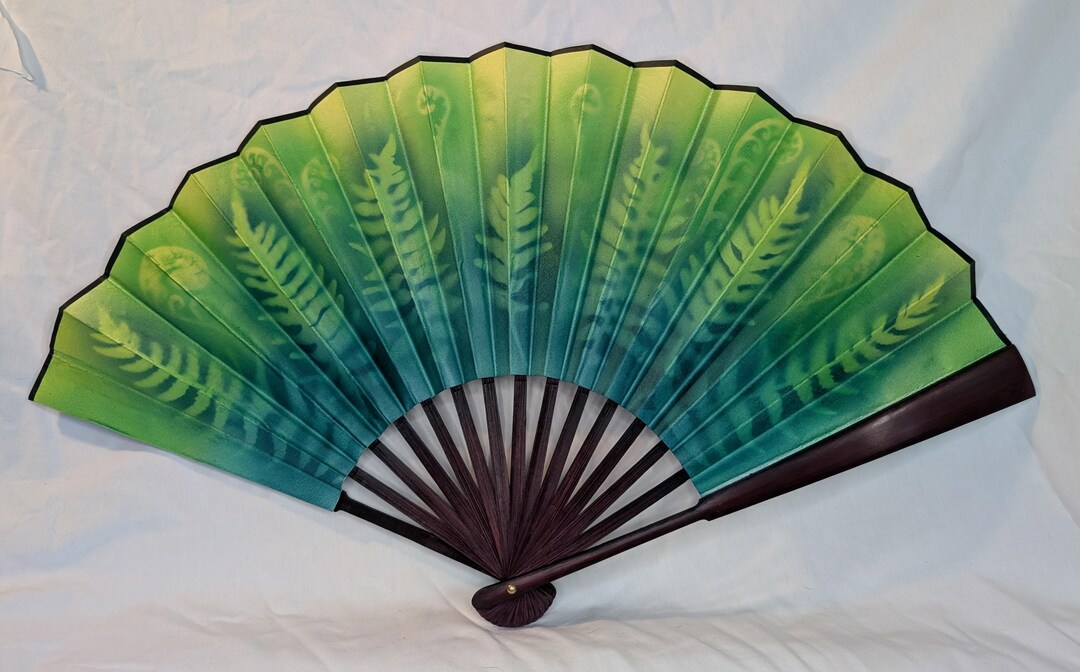 Ferns - 13 Inch Hand Painted Festival Fan for Larp, Cosplay ...