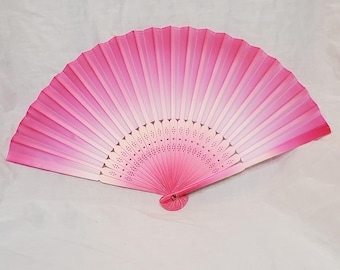 Hand Painted Silk Folding Fan - Pink Petal