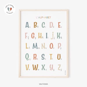 Affiche alphabet, déco pour chambre enfant et bébé ou salle de jeux, cadeau pour enfant, poster éducatif et d&#39; apprentissage multicolore
