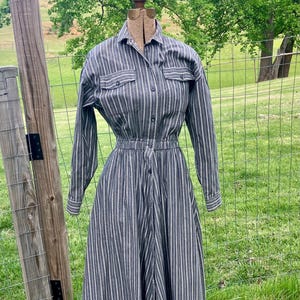 50s denim dress Forever Fifties Rockabilly denim dress blouse dress "Tina Denim Swing Dress" in blue Vintage Vogue