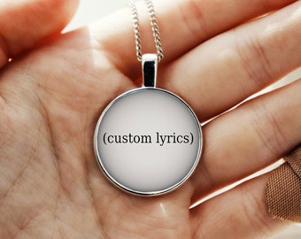 Custom Lyric Pendant | Bezel Charm Necklace | Personalized Music Gift | Unique Song Lover Jewelry