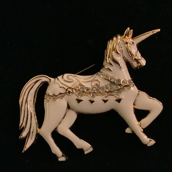 Enamel Unicorn Brooch - image 2