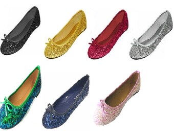 sequin ballet pumps