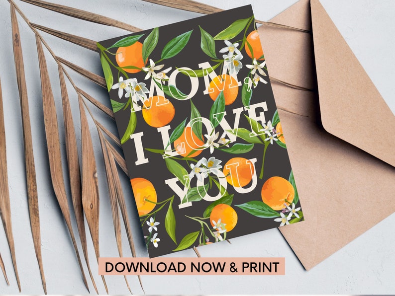 Tropical Birthday Card Printable Mom, Mother's Day Cards Printable ...